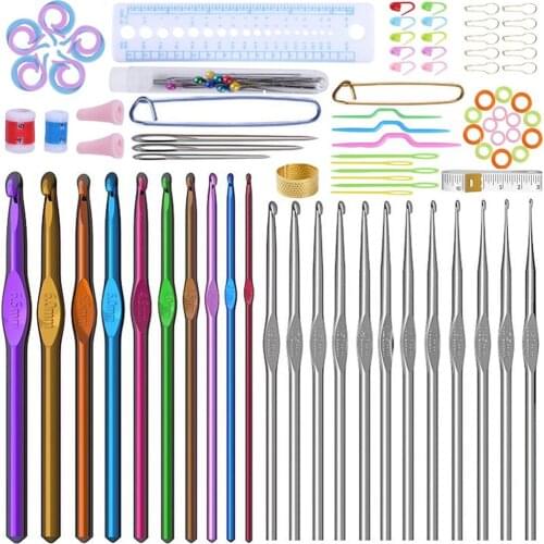 100pcs Crochet Hook Set Yarn Knitting Needles Sewing Tools Full Set DIY Crochet Craft Tools 2021 New Arrivals