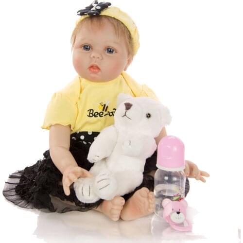 22inch boneca reborn lifelike girl toddler baby dolls toys silicone reborn baby doll gift bebe reborn realista girl boneca