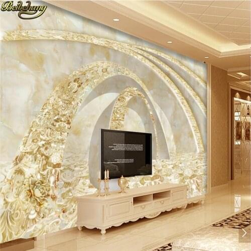 Beibehang Custom Photo 3D Wallpaper Stereo concave-convex Golden time tunnel modern marble background wall papel de parede