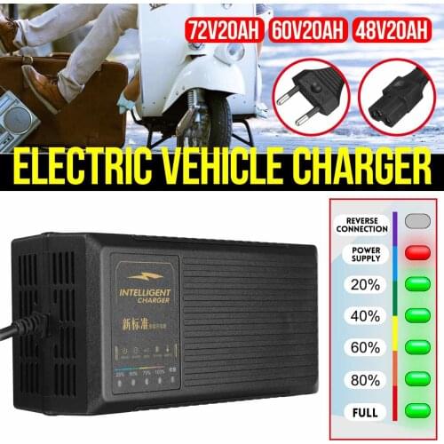 48V/60V/72V 40AH Electric vehicle charger With 6 light display power display current protection/ leakage protection/full pulse