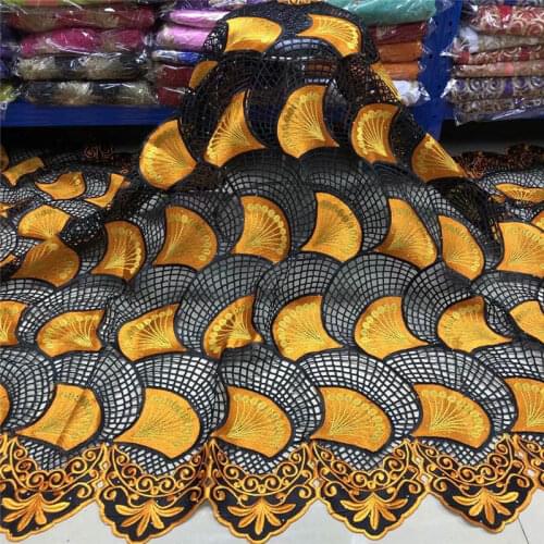 5 Yards Latest African Cord Lace Fabric 2020 High Quality Holes Water Soluble Guipure Lace For Wedding Party Dress! XMFN11132