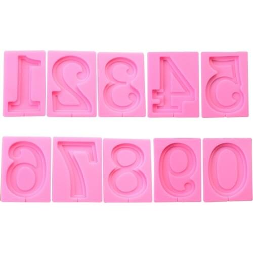 8CM 3D 0-9 Number Candle Mold Fondant Silicones Mold Candle Sugar Craft Tool Chocolate Cake Mould Kitchen DIY Baking Decorating
