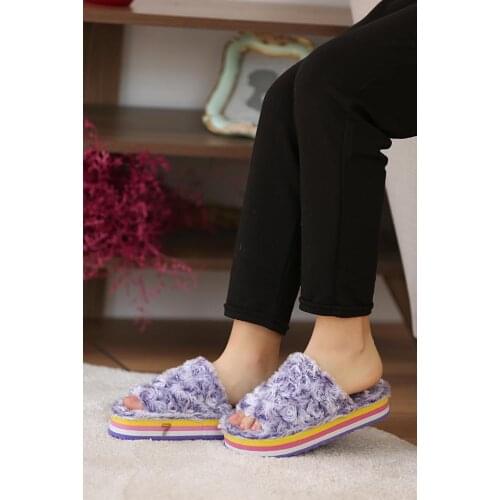 A695-20Mor Pink Potin Purple Women Home Slipper A695-20