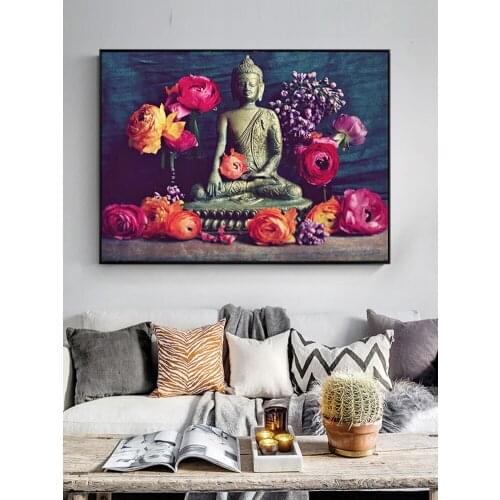 Rose 5D Diy Diamond Painting Buddha Lotus Diamond Mosaic Full Square round Diamond Embroidery Sale crystal home decoration TY818