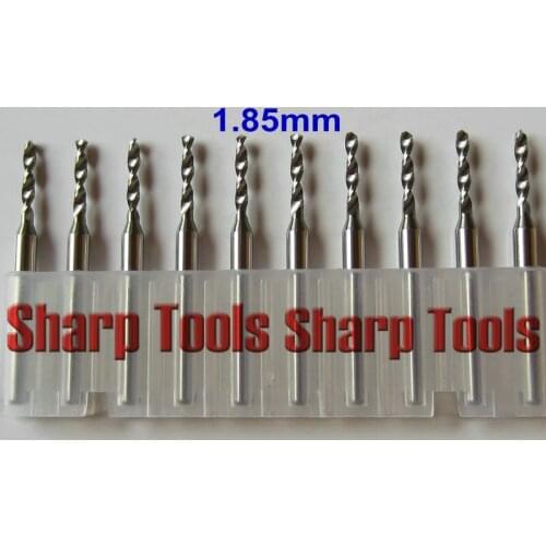 Free Shipping NEW 10pcs/set 1.85MM Micro Tungsten Steel Carbide CNC PCB Drill Bits, on PCB Drilling Milling Machine CNC Tool