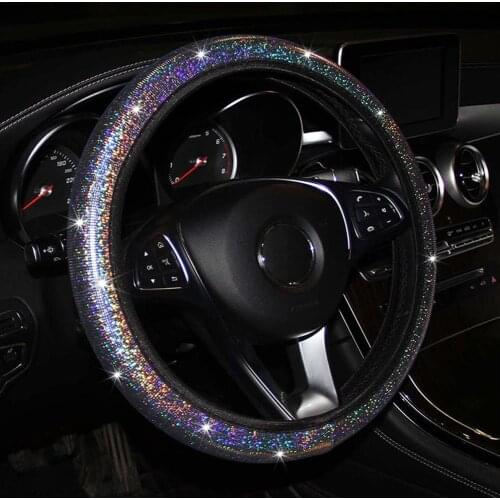 Bling Bling Car Steering Wheel Cover,Easy Install Vehicle Hubs Not Moves Steering-wheel Case 38cm