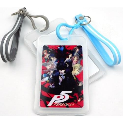Game P 5 Keychain Credit Bank Card Protective Case ID Card Holder Student Bus Card Card Cover Cosplay Gift
