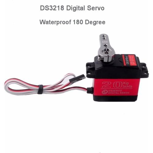 DS3218 180 Degree Digital RC Servo, Waterproof 20KG Large Torque Metal Gear RC Servo Motor with 25T Servo Arm for baja Cars RC
