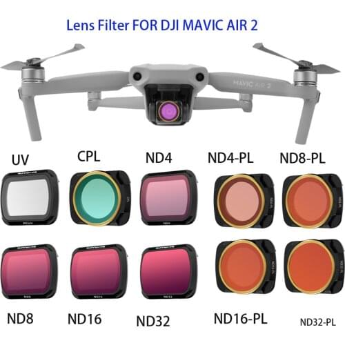 DJI Mavic Air 2 Lens Filter MCUV CPL ND/PL Filters ND16 ND32 ND4-PL ND8-PL Filter Kit for DJI Mavic Air 2 Drone Accessories