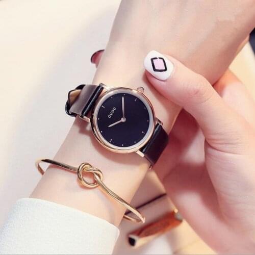 GUOU Brand Fashion Wrist watches Women Watches Rose Gold Womens Watches Leather Clock bayan saat montre femme relogio feminino