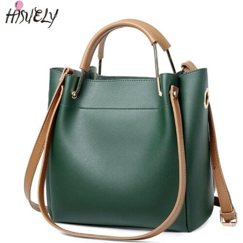 HISUELY Hot Sale New Women PU Leather Handbags Tassel Fashion Designer Black Bucket Vintage Shoulder Bags Women Messenger Bag