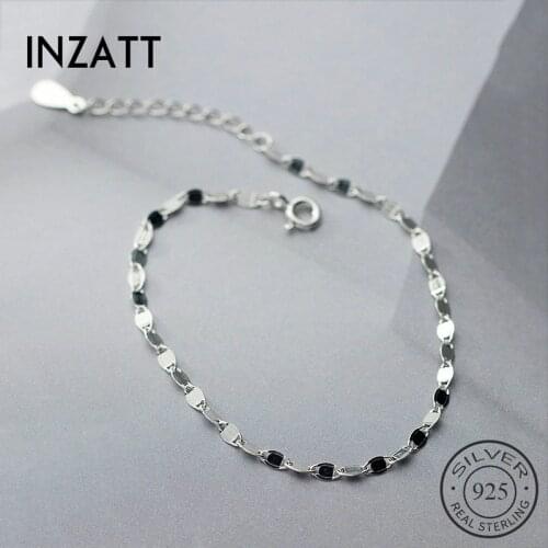 INZATT Real 925 Sterling Silver Minimalist Bracelet For Fashion Women Party Hiphop Fine Jewelry Geometric Accessories Gift