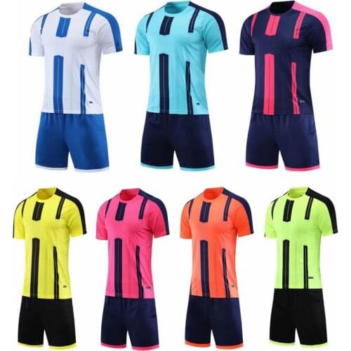 Men short sleeve white soccer jersey set yellow adult football uniform man pink team soccer shirt customized name DIY number