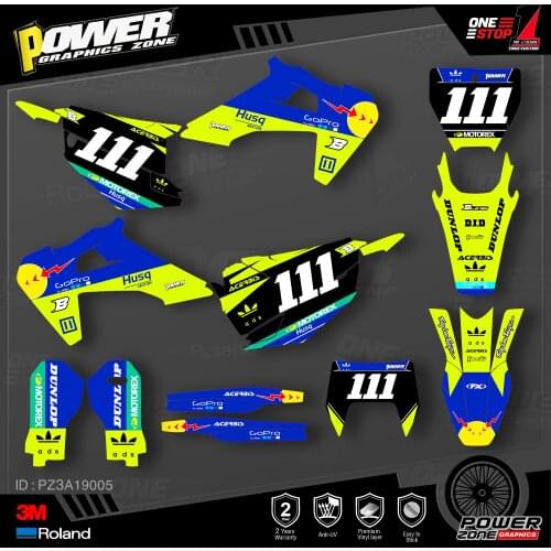 PowerZone Custom Team Graphics Decals 3M Stickers Kit For Husqvarna Decal 2019-N TC FC TX FX FS 2020-N TE FE 125-450CC 05