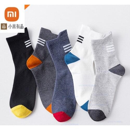 Xiaomi 5 Pairs Cotton Men Socks Winter High Socks Trendy Street Sports Socks Mens Cotton Breathable Stocks for Students