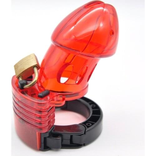 Newest! Adjustable Size Male Chastity Lock/Belt, Red Cock Cage,Penis Ring,Cock Ring A137R