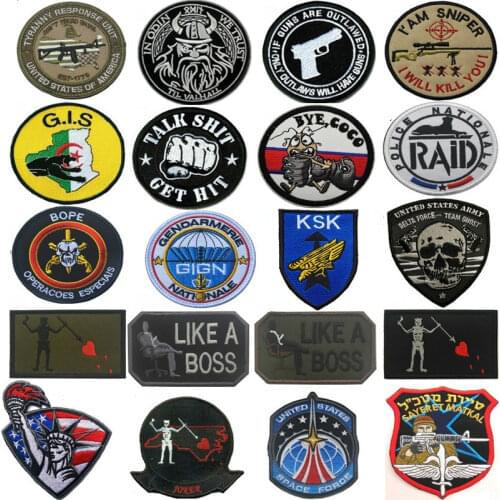 Police Embroidered Hook Patches Army Military Tactical Patch Clothes Accessories Armbands Sewings Appliques