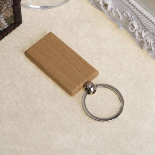 30Pcs Blank Rectangle Wooden Key Chain Diy Keychains Key Tags Can Engrave Diy Gifts