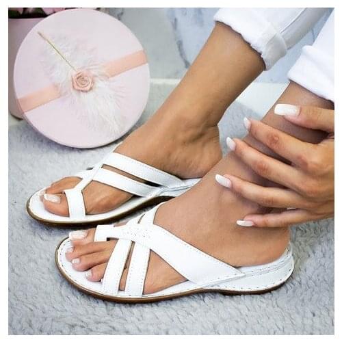 Gladiator Sandals Women Comfy Slippers 2020 Fahion Roman Wedge Sandals Low Heels Beach Shoes Casual Flip Flops Sandalia Feminina