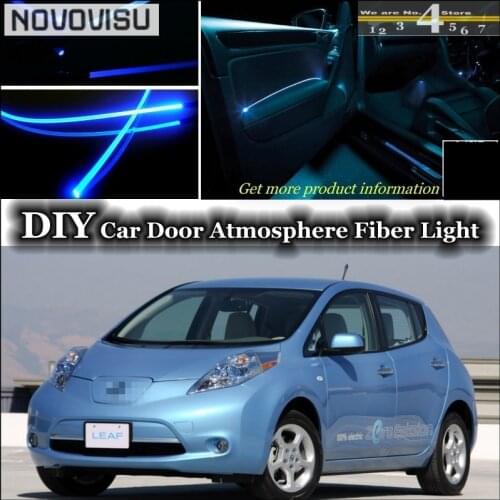 NOVOVISU For Nissan Leaf interior Ambient Light Tuning Atmosphere Fiber Optic Band Lights Inside Door Panel illumination