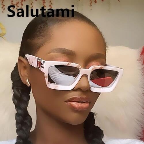 Vintage Unique Cloud Print Square Sunglasses For Women Luxury Brand White Blue Leopard Mirror Sun Glasses Men Hip Hop Eyewear