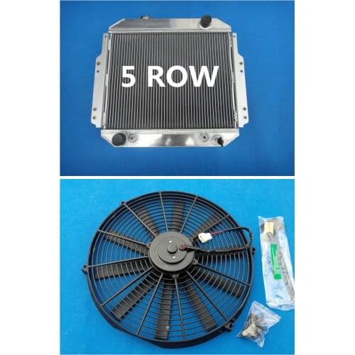 5 Row Aluminum Radiator + Fan For NISSAN 1988-1992 FORKLIFT A10-A25,H20,OEM#2146090H10 AT 56MM 1988 1989 1990 1991 1992