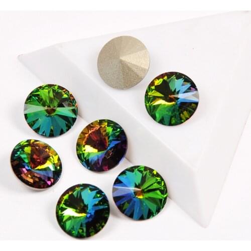 YANRUO 1122 Rivoli Shape Glass Crystal Best Quality Fancy Rhinestone VM Color Nail On Stones Beauty Glitter Stone For Nail Art