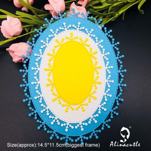 Die Cut Metal Cutting Snowflakes Edge Oval Scrapbooking Album Papercraft Handmade Card Stencil Cutter Punch Die Alinacutle