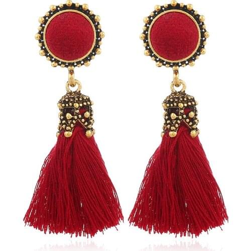 Tassel Earrings For Women Bohemia Boho Vintage Drop Earrings Female Fashion Jewelry Cute Big Large Exaggeration Earrings SP-17
