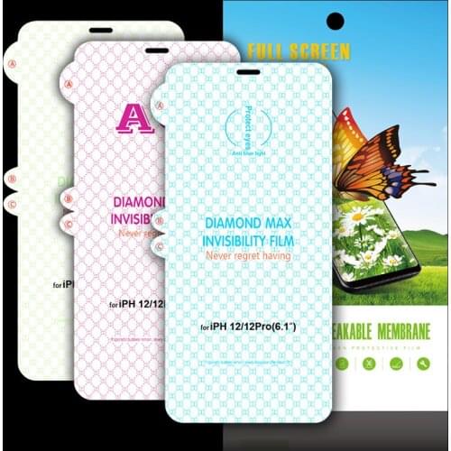 100PCS Diamond Max Insivibility Film For IPHONE 12 Pro max/13/678 Plus/XS/XR/ 11 Pro MAX/SE 2020 Hydrogel Film Screen Protector