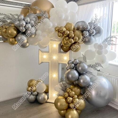 148pcs Silver Wedding Birthday Party Backdrop Baby Shower Kids Toy Golden Decoration Event Celebration Balloon Garland Arch Kits