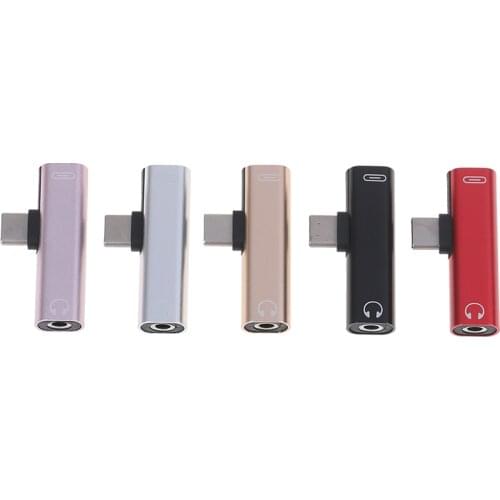 2 In 1 Type C Audio Adapter Mini Type-C To 3.5mm Jack Converter USB-C Charge Adapter Cable For Smartphones