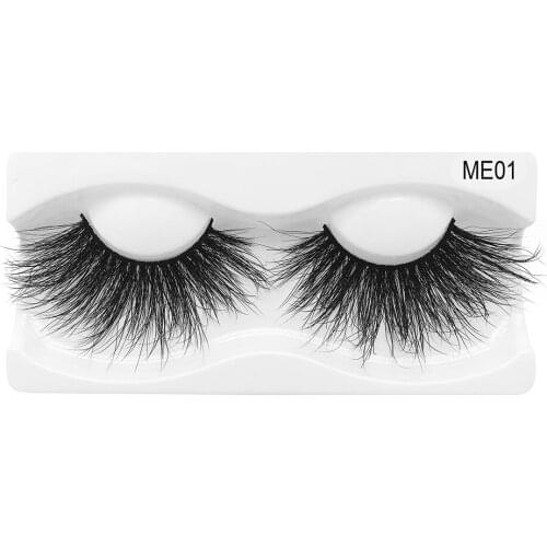 25mm Long 3D Mink Lashes ME01 Extra Length Fluffy Mink Eyelashes Big Dramatic Volumn Eyelashes Strip Thick False Eyelash Bulk