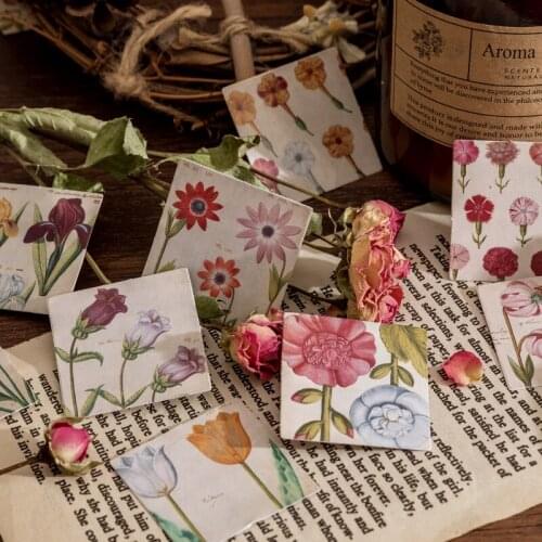 30pack Label Scrapbook Stickers Adhesive Plant Flower Birthday Gift Stationery Mini Cute Hand Account Decoration DIY Wholesale