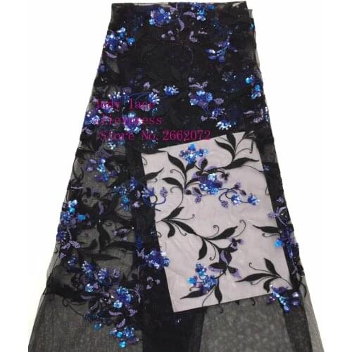 5yards/bag 3 color sequin embroidery gorgeous color plant pattern fashion fabric used for wedding dress fashion stage BH70