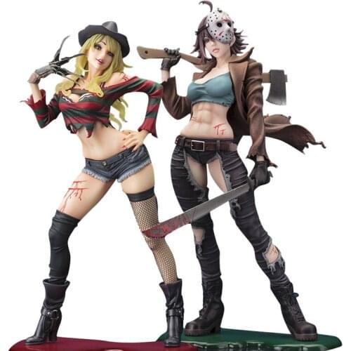 Anime Freddy vs.Jason Horror Bishoujo Jason Voorhees Freddy Krueger 2nd Edition PVC Action Figure Model Collectible Toy Doll
