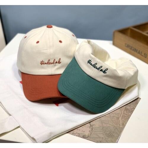 Womens Summer Hat Koreas New Embroidery Color Matching Mens Baseball Cap Popular Mens Cap Female Hip-Hop Caps Sunscreen Cap