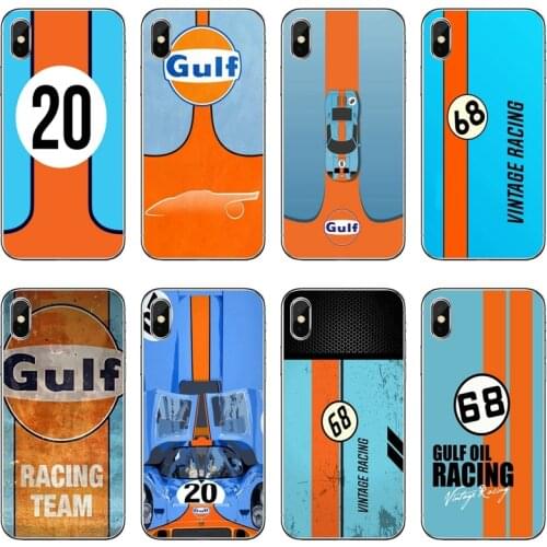 Vintage Gulf Racing car TPU Soft Phone Case For Xiaomi Mi 11 Note 10 10T 9 9T 8 Pro A2 Lite A3 A1 Poco F1 F2 M3 X3 NFC