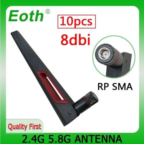 10PCS Dual Band 2.4GHz 5GHz 5.8Ghz wifi Antenna 2.4g 8dBi RP-SMA Connector wi fi 2.4 ghz 5G 5.8G Antena
