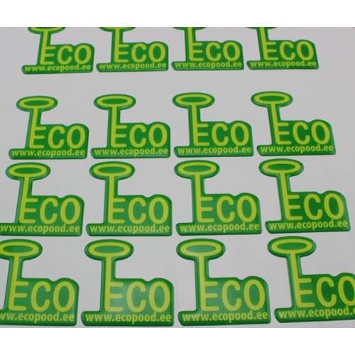Cheap white pvc label sticker, CMYK color sticker printing, die cut PVC sticker