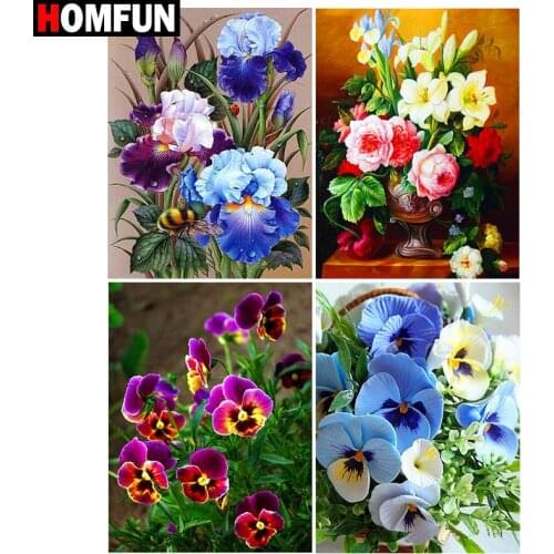 HOMFUN 3D Diamond Painting ‘’Flower scenery" DIY Full Rhinestones Drill Cross-stitch Kits Square Round Diamond Embroidery