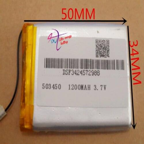 Best battery brand Free shipping new GPS 503450 1200mah lithium-ion polymer battery 3.7V MP3/4 navigation intelligent water mete