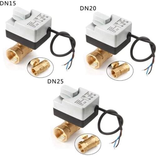 Ac220V 2 Way 3 Wires Motorized Ball Valve Electric Actuator With Manual Switch