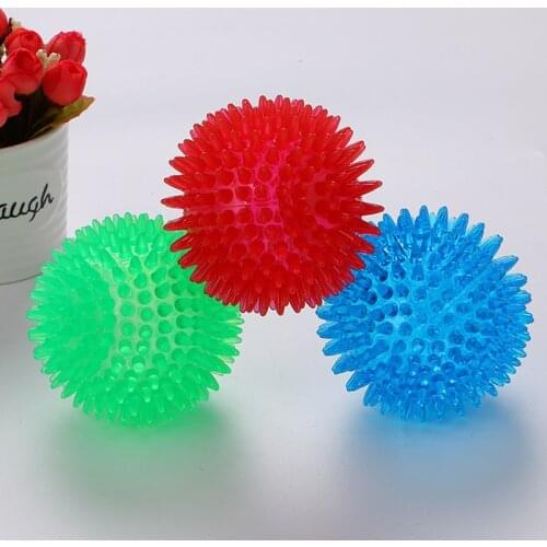 Pet Dog Ball Squeak Dog Toys For Golden Retriever Large Dogs Spiked Ball Super Elastic Sound Chew Tooth Puppy Toy TXTB1