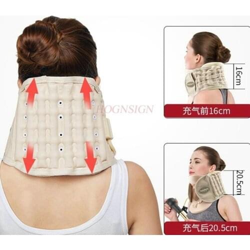 Inflatable Cervical Vertebra Tractor Medical Home Cervix Care Tool Necks Breathable Fixer Neck Traction Strength Stretcher