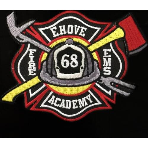 50pcs/lot Embroidery Patches Letters Fire Police Clothing Decoration Accessories Diy Iron Heat Transfer Applique