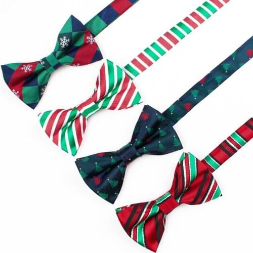 Christmas Bow Ties Mens Novelty Pre-tied Bowtie Red Green Bow Tie 2020 Xmas Gift for Man Festival Party Accessories