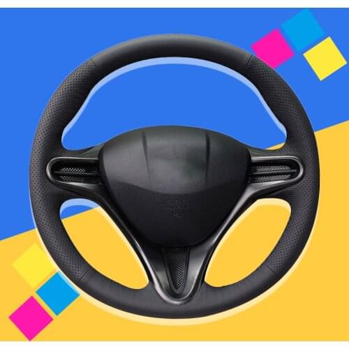 Auto Braid On The Steering Wheel Cover for Honda Civic Civic 8 2006 2007 2008-2010 2011 (3-Spoke) Hand Stitched Car Wheel Covers