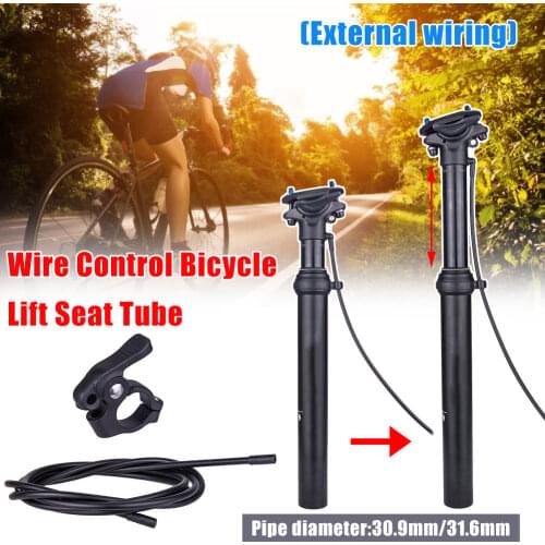 MTB Dropper Seatpost Adjustable Suspension Seat Tube Post Internal Routing External Cable Remote Lever 100mm Travel 30.9 31.6