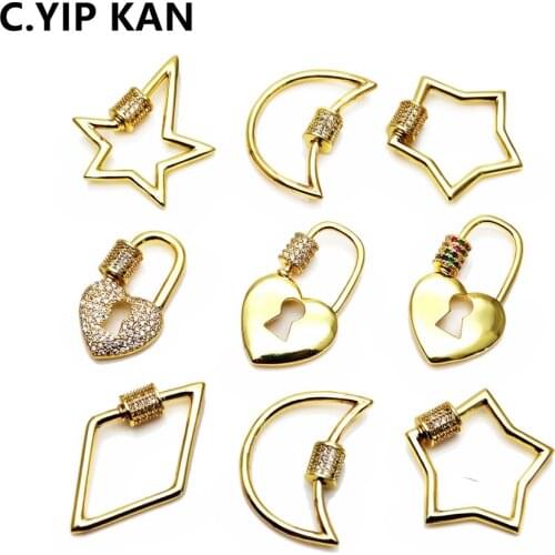 DIY jewelry making supplies luxe micro - zircon spiral buckles, pendant accessories connect buckles for making hip hop jewelry